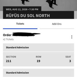 Rufus Du Sol North 2 Tickets 