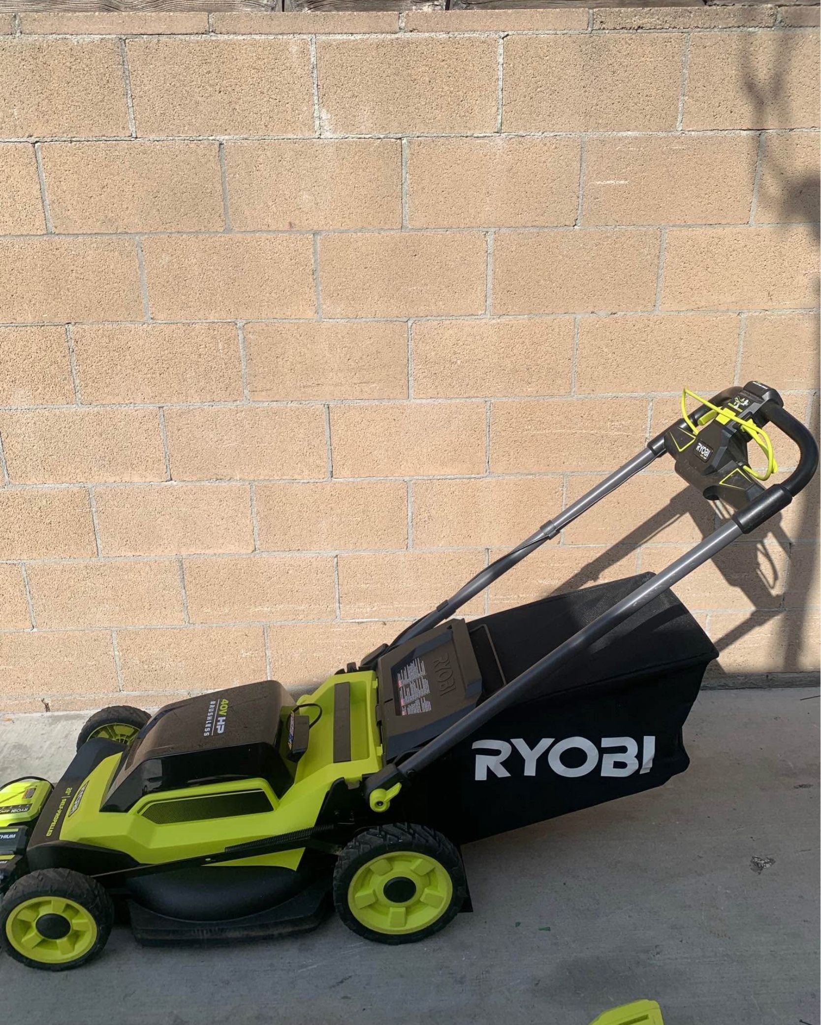 Ryobi 40v lawnmower 20” self propelled with battery and charger
