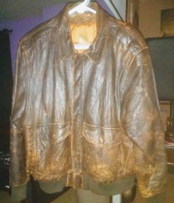Leather Bomber Jacket - size medium