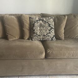 CRATE AND BARREL DEEP SEAT SOFA CHAIR AND OTTOMAN 