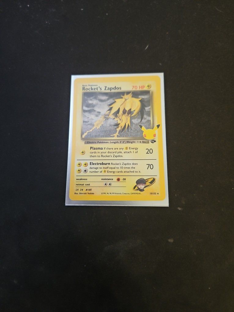 Holo Rocket's Zapdos 15/132 Classic Collection Celebrations Pokemon TCG