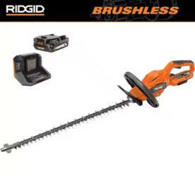 RIDGID 18V Brushless Cordless Battery 22 in. Hedge Trimmer with 2.0 Ah Battery and Charger @T1-807