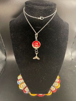 Dolphin and Whale Tail Pendant Interchangeable Necklace (Costume Jewelry)