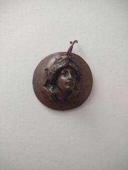 Bronze Metal Art Nouveau Pendant