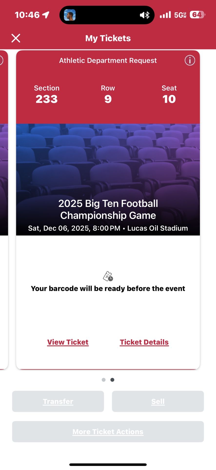 Ohio State vs Indiana Big Ten championship game Tickets 