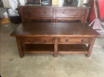 Free Crate and Barrell matching tv console and coffee table
