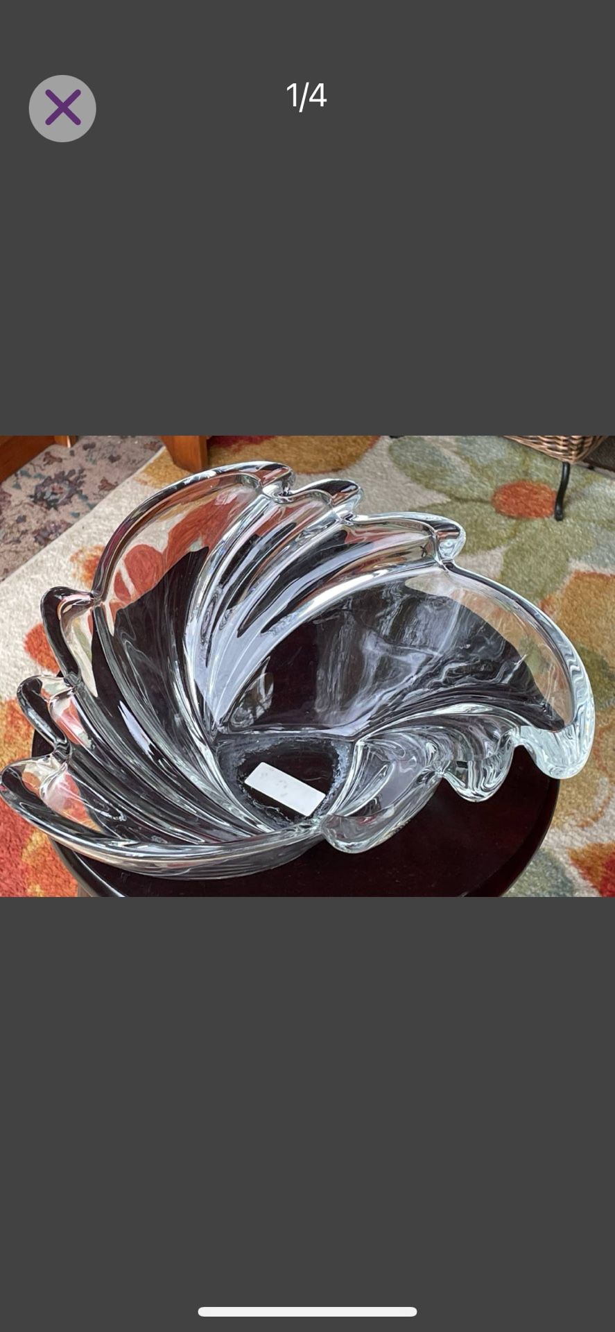Vintage Crystal Bowl Center Piece in Perfect Condition - Thick and heavy 12" across - Made in Germany
