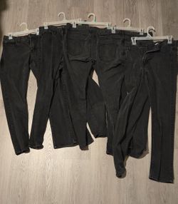 5x Men's Faded Black Jeans (Size 30x30)