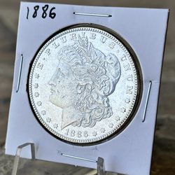 Uncirculated 1886 Morgan Silver Dollar Coin 