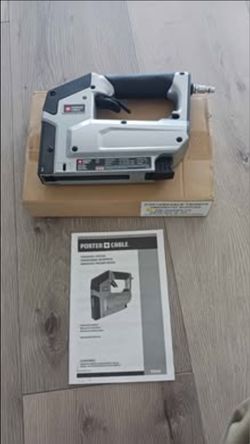 Portable cable Pneumatic 18-Gauge 3/8 in. Crown Stapler