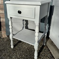 Wood Nightstand With Drawer