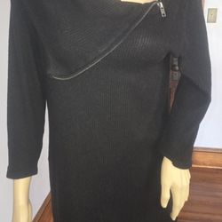 Black Skirt W/zipper Neckline