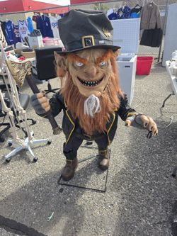 Animated Leprechaun Halloween Prop Figure