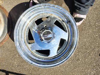 Vintage 90s Chrome 5-Spoke Directional Wheels / Rims - Set of 6!