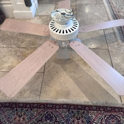 Almost New Ceiling Fan, 52”, White , with Light Kit & Ceiling Bracket