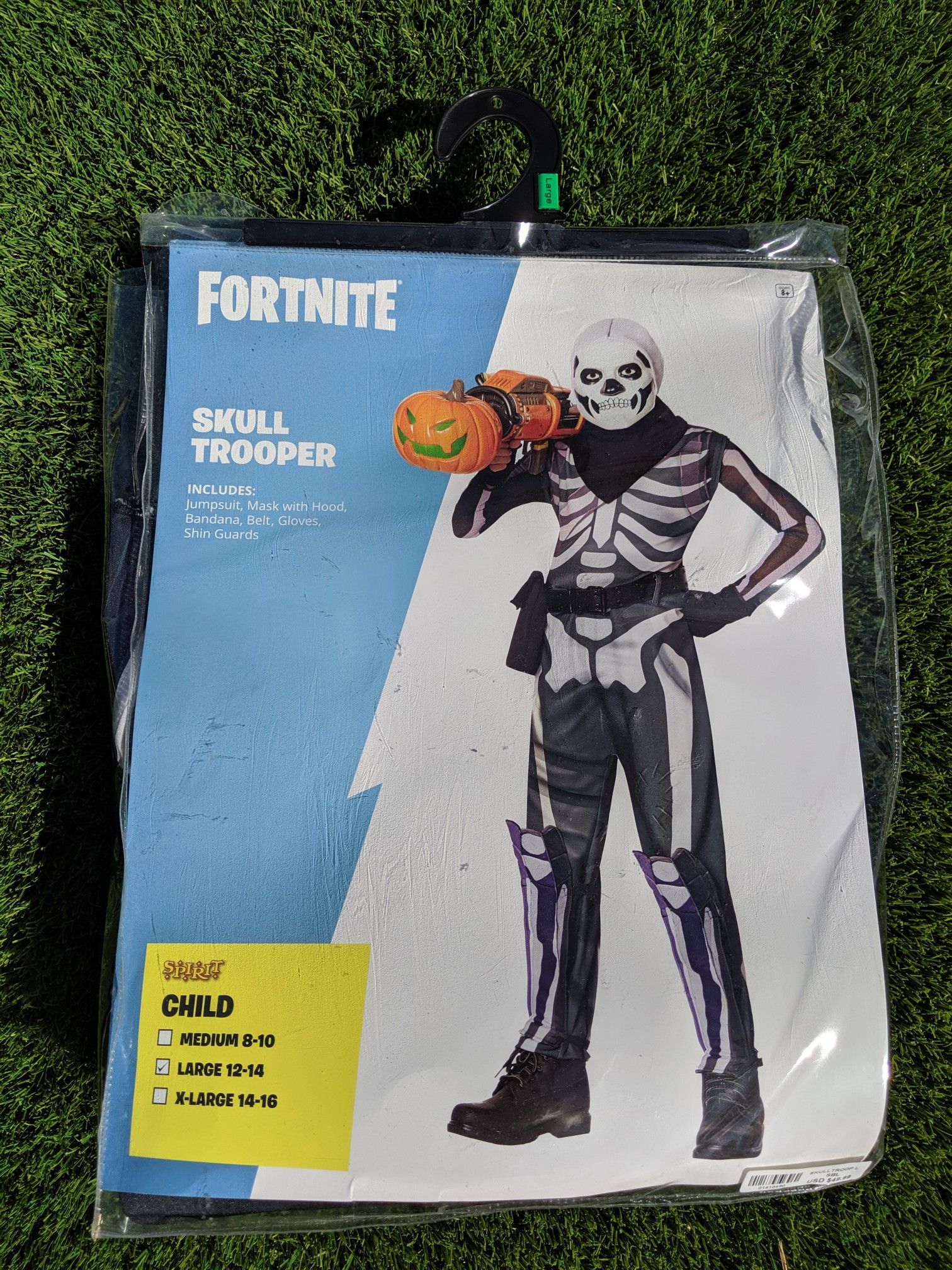 Fortnite Skull trooper costume with accessory (youth large, 12 14)