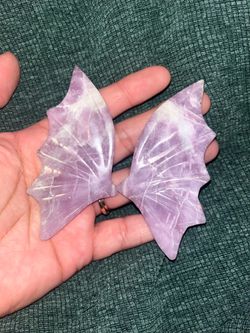 Amethyst Carved Crystal Bat Wings