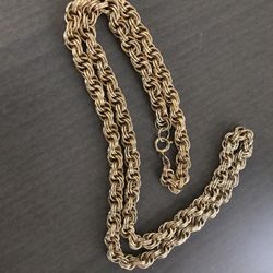 Gold plated  Necklace  Chain Vintage  28”