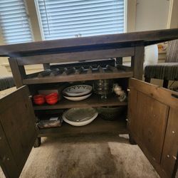 Solid Distressed Wood Dining Set