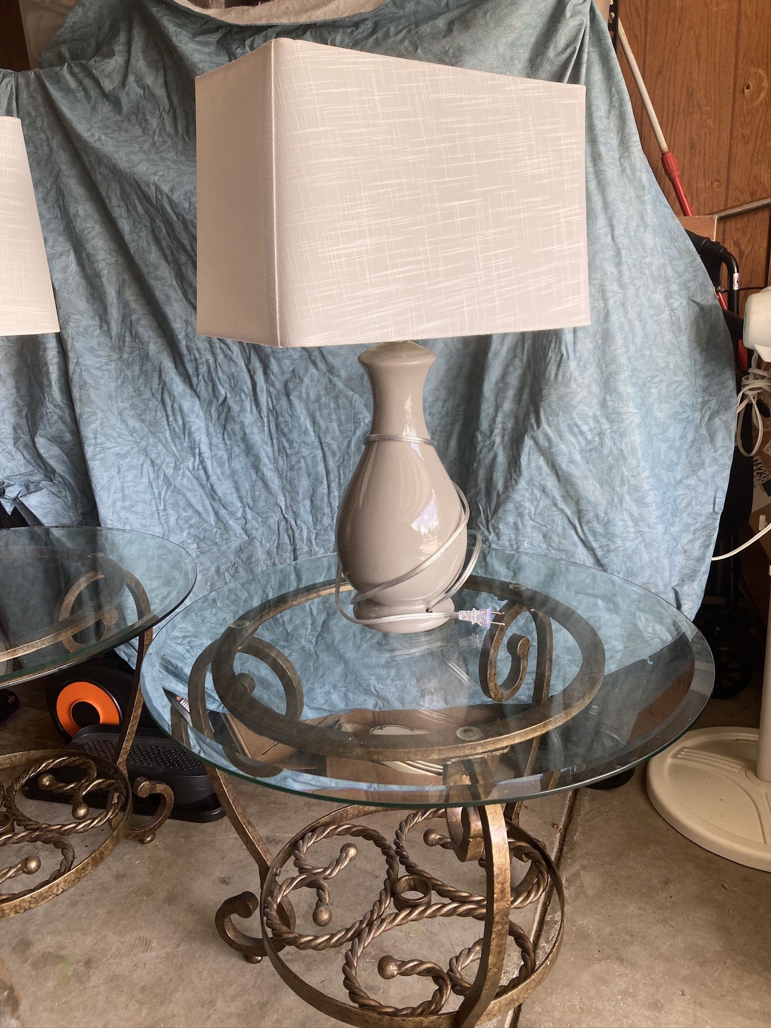 Glass end table set of 2