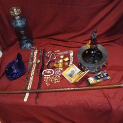 Knick Knacks With 3 Vintage Luggage Pieces