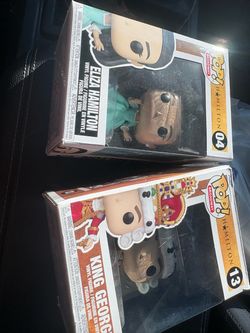 King George and Elizabeth Hamilton nib funko pops