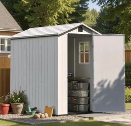 4x6 Resin Storage Shed, White