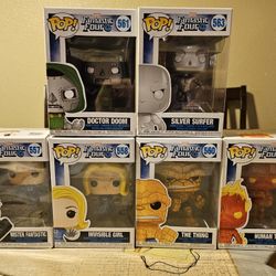 Funko Pop Marvel Fantastic Four Mister Fantastic Invisible Woman The Thing Human Torch Silver Surfer Doctor Doom Excellent Condition Box