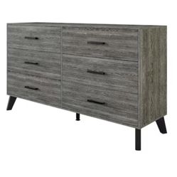 Dark Grey 6 -Drawer 52in W Dresser New In Box