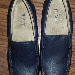 Boys Uniform Slip On Dress Shoes - Navy Blue 