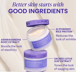 GOPURE Sculpt & Tone Arm Cream with 7% ProTight Firming Complex & Ashwagandha Root Extract Daily Hydrating Moisturizer for Loose Skin Repair