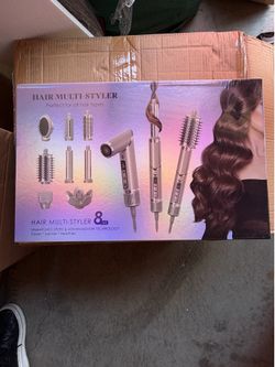Professional 8 in High-Speed Brushless Foldable lonic Hair Blow Dryer Hot Air Brush FlexStyler with Interchangeable Heads