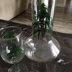 Vintage Wine Decanter and Wine Glass