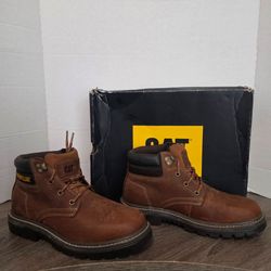 Caterpillar Threshold Waterproof Steel Toe Boots Men's Size 8 M Real Brown New