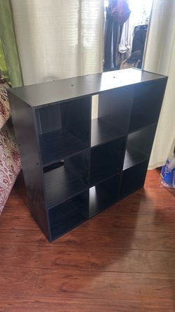 Black 9-Cube Storage Shelf Unit