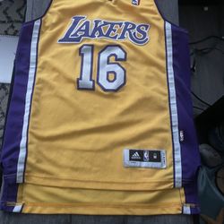Lakers Jersey Medium # 16 Gazol 
