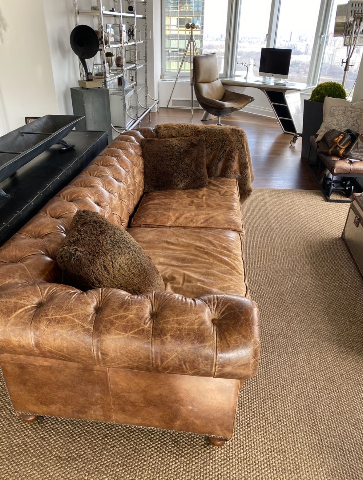 Restoration Hardware Kensington, Leather Couch