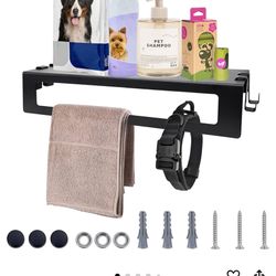 Wall Mount Dog Leash And Accessories Holder  