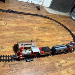 Vintage Train That Works And Goes Around The Train Track. Very Large Vintage For Christmas Time All Year Around.