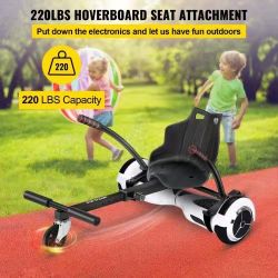107#Hoverboard Seat Attachment for 6.5\" 8\" 10\" Self Balancing Scooter, Hoverboard Kart for Kids or Adults, Black Hoverboard Attachments Adjustable 