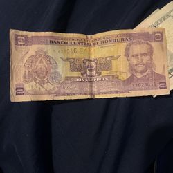Antique 1976 Honduras Banco Central 2 Lempiras