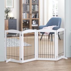 Tall Dog Gate with Door Walk Through 