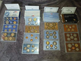 2008,9, 10 And 12 Mint Proof Sets