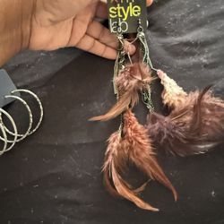 Brown Feather Earrings 