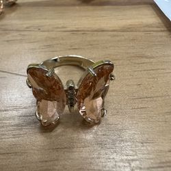 Butterfly gold plated ring