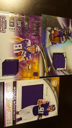 Vikings game used jersey football cards