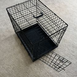 Small 24x17 1/2 X 21-Pet Wire Crate And Grey Gate