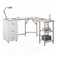 Modern desk with storage L shape