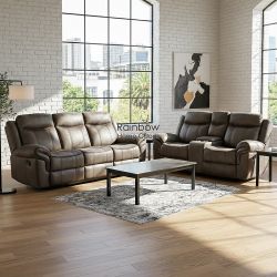 Recliner (Set of 2pc), Loveseat Sofa, 3-Seater Couch