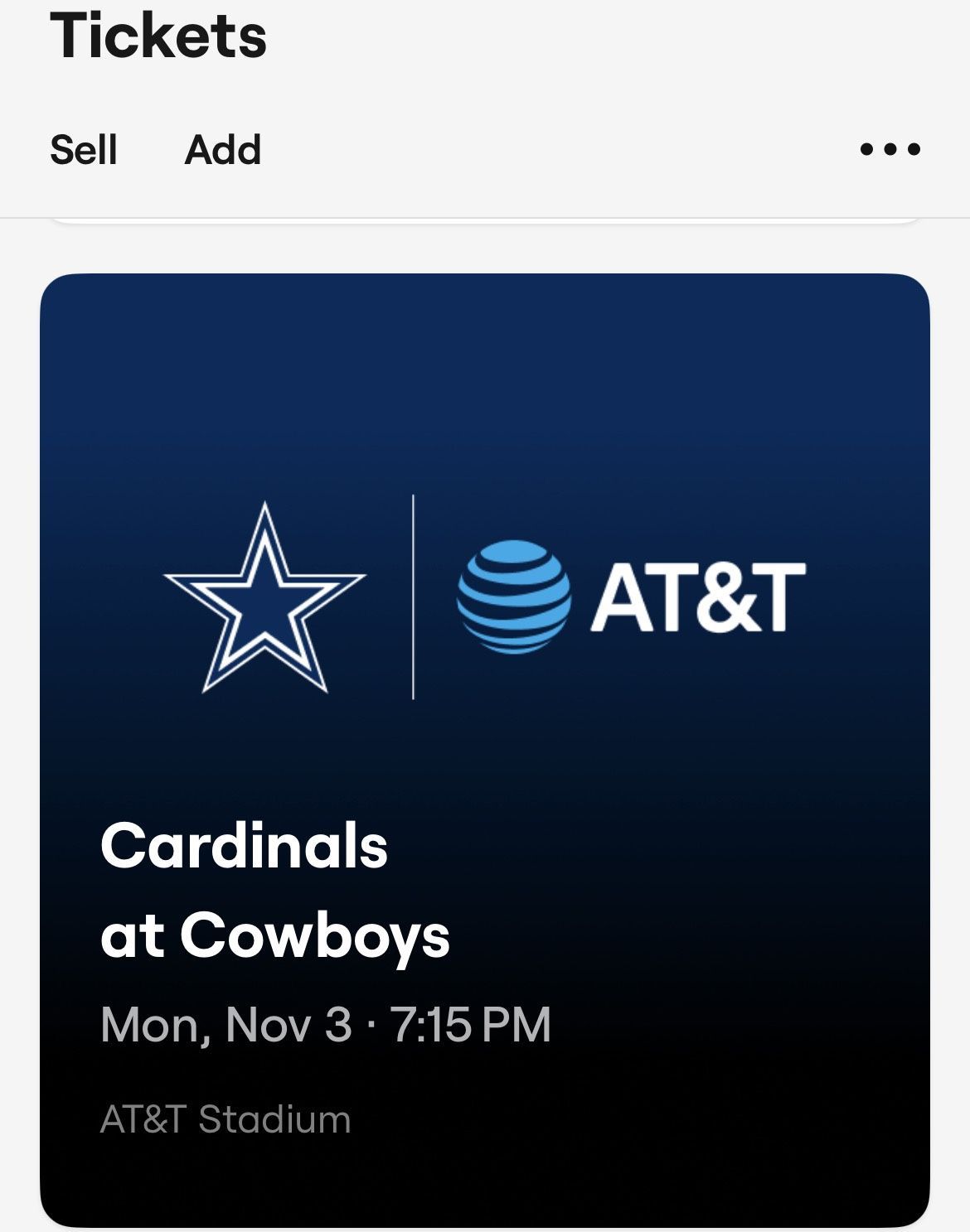  Tickets  Arizona Cardinals Vs. Cowboys